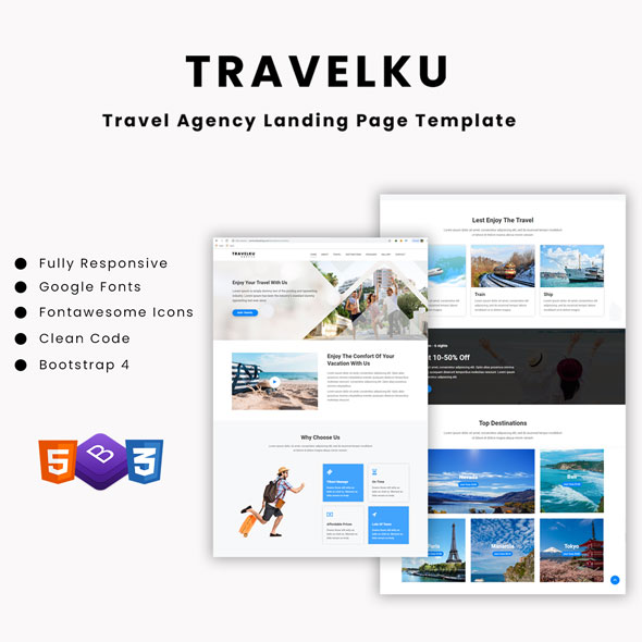 Template Website Travelku Travel Agency Landing Page , Template Website Travelku Travel Agency Landing Page 